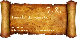 Tasnádi Kasztor névjegykártya